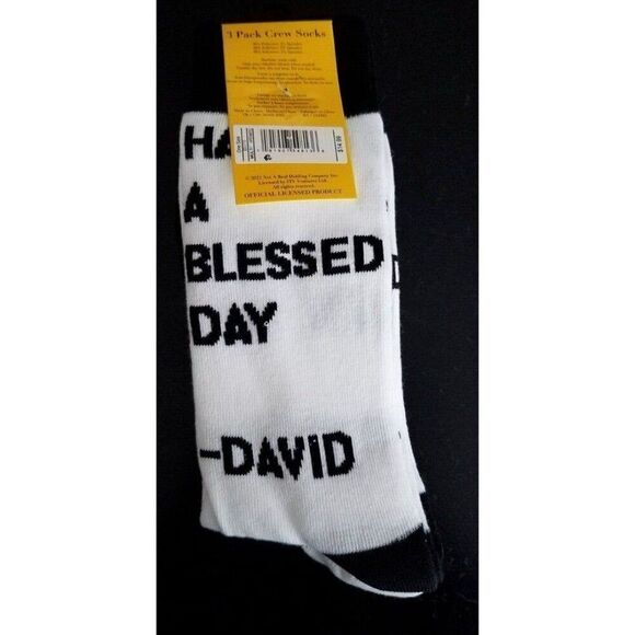 Schitt's Creek 3 Pk Unisex One Size Socks Funny Quotes Red, White & Black - Picture 3 of 8